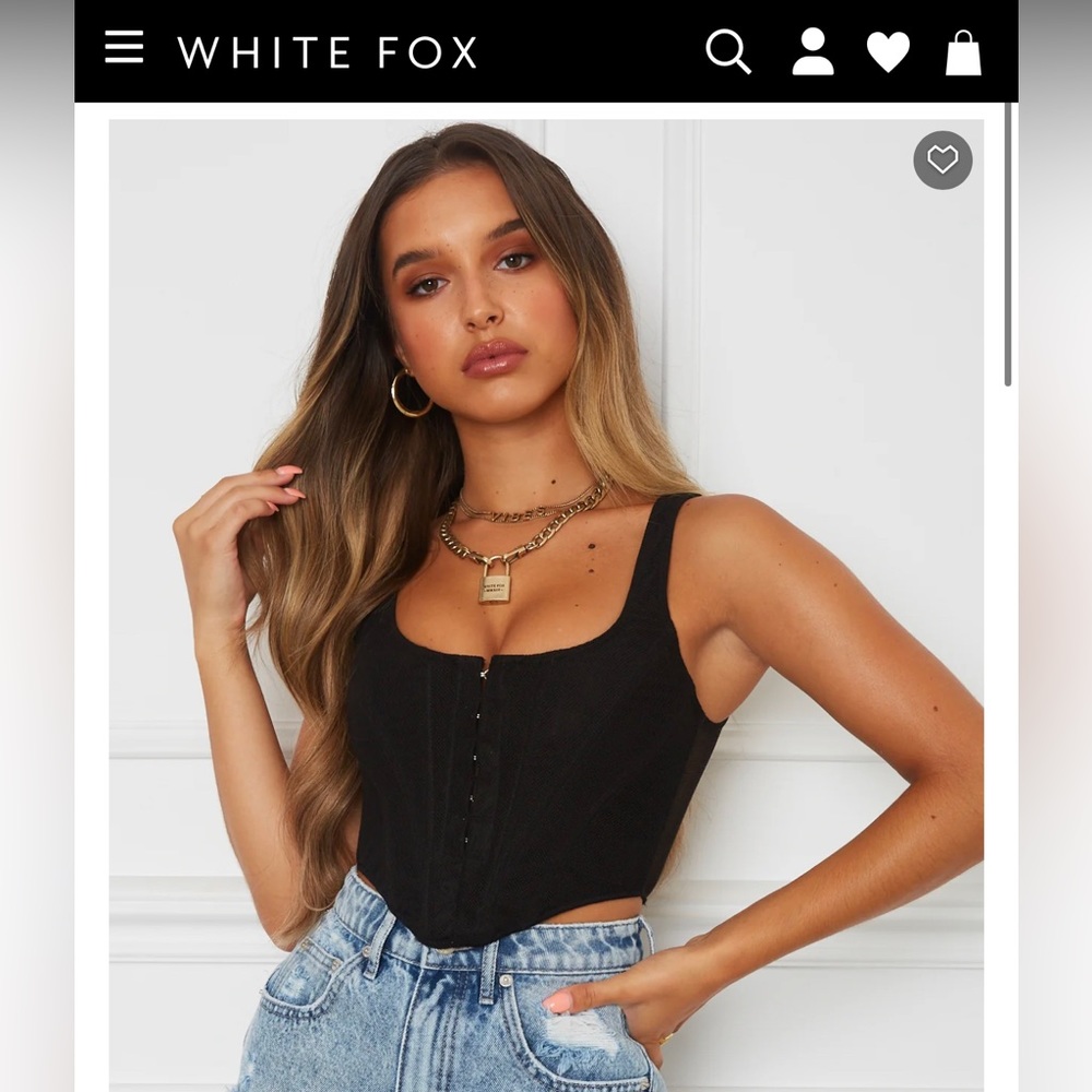 White Fox Mesh Bustier Corset